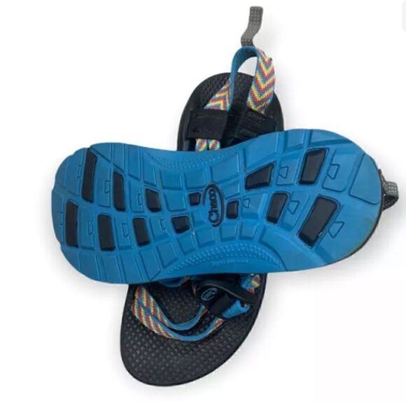 COPY - Chaco ZX/2 Strappy Vibram Sandal Rainbow Stripe Woman Sz 5 - Picture 2 of 2